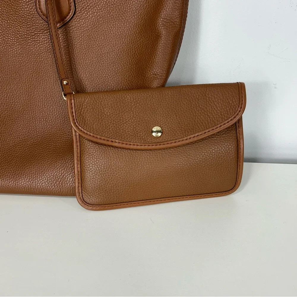 Michael Kors Brown Leather Tote with Matching Pouch